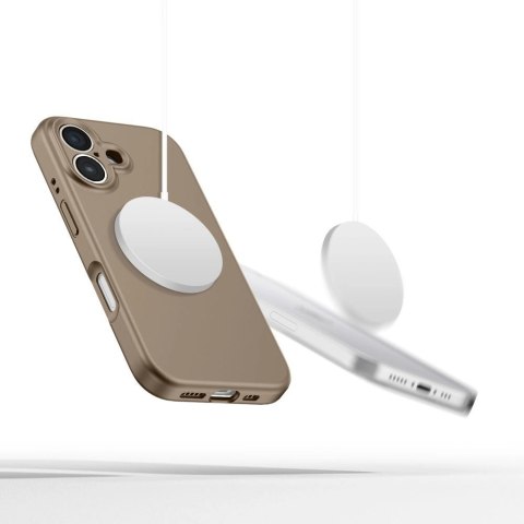 Etui Tech-Protect Liquid Silicone MagSafe na iPhone 16e - brązowe