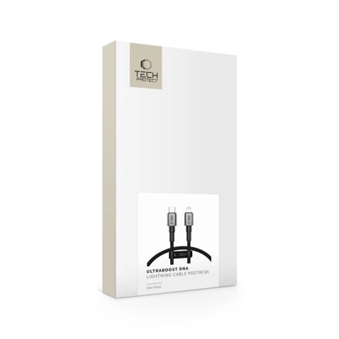 Kabel Tech-Protect Ultraboost DNA USB-C / Lightning PD27W/3A 25 cm - szary