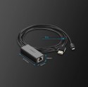 Karta sieciowa Ugreen 30985 zewnętrzna do Chromecast ze złączami micro USB / USB-A 100Mb/s 1m - czarna
