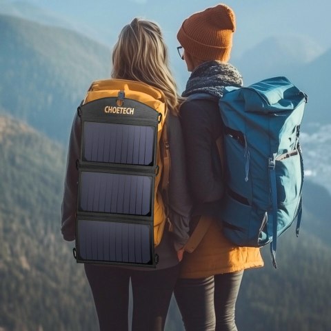 Ładowarka Choetech SC001 solarna składana 19W 2x USB-A - czarna