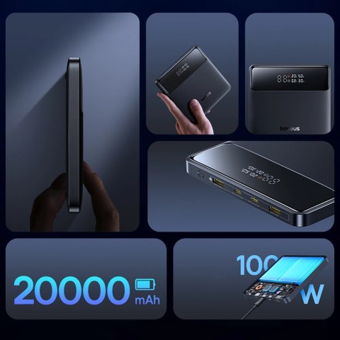 Powerbank Baseus Blade H1 20000mAh 100W z wyświetlaczem - czarny