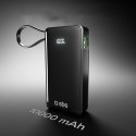 Powerbank SBS 10000 mAh 20W z wbudowanym kablem USB-C i wyświetlaczem cyfrowym - czarny