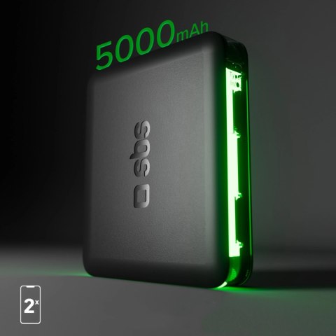 Powerbank SBS NanoTube 5000 mAh High-Density - czarny
