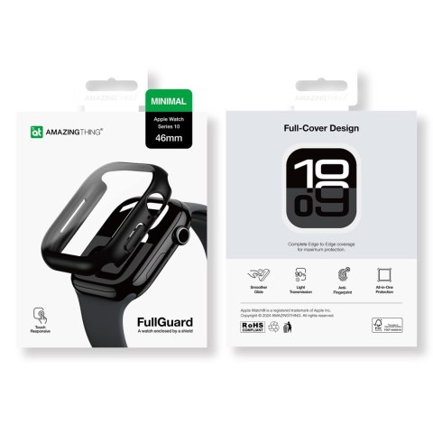 Etui ze szkłem hartowanym AMAZINGTHING Radix Glass do Apple Watch 46mm - czarne