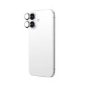 Szkło hartowane AMAZINGTHING AR Aluminium 2 Lens Glass z ramką na soczewki aparatu do iPhone 16 / 16 Plus - białe
