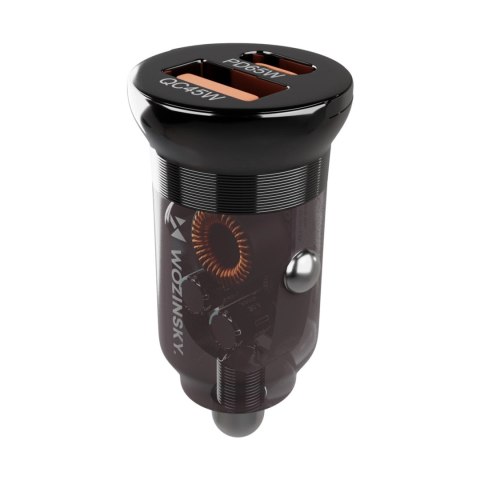 Wozinsky Ładowarka 65W samochodowa USB-C PD 65W / USB-A 45W QC 3.0 - czarna