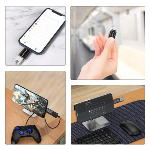 Adapter Wozinsky WALA-01 Lightning - USB-A OTG - czarny
