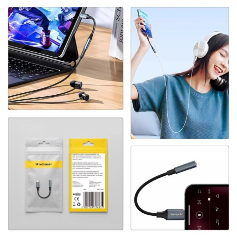 Adapter Wozinsky WALJ-01 Lightning - mini jack 3,5mm - czarny