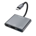 Hub Wozinsky WHCH-01 USB-C PD 100W HDMI 4K@30Hz USB-A 10Gbps - szary