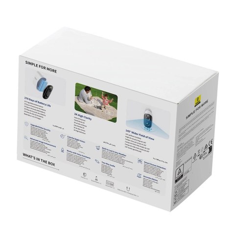 Zewnętrzna kamera Baseus Security N1 Plus 2K - biała