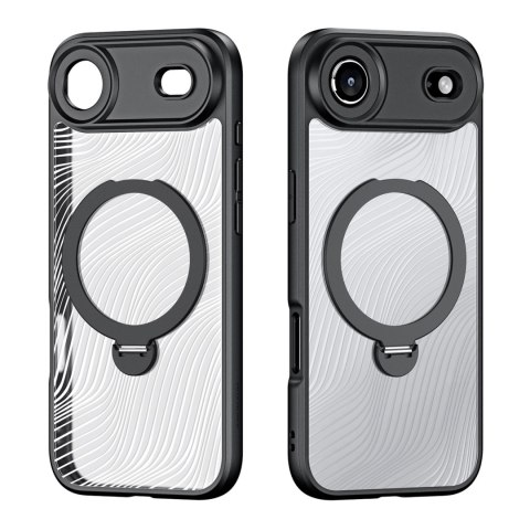 Etui Dux Ducis Aimo Mag z pierścieniem magnetycznym i podstawką na iPhone 17 Air - czarne