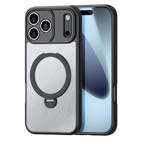Etui Dux Ducis Aimo Mag z pierścieniem magnetycznym i podstawką na iPhone 17 Pro Max - czarne