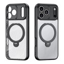 Etui Dux Ducis Aimo Mag z pierścieniem magnetycznym i podstawką na iPhone 17 Pro Max - czarne