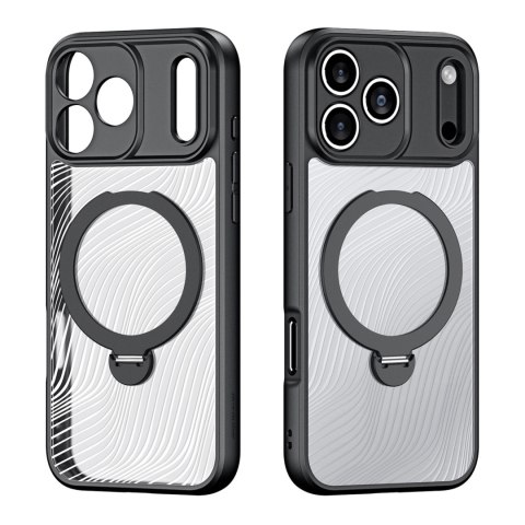 Etui Dux Ducis Aimo Mag z pierścieniem magnetycznym i podstawką na iPhone 17 Pro Max - czarne
