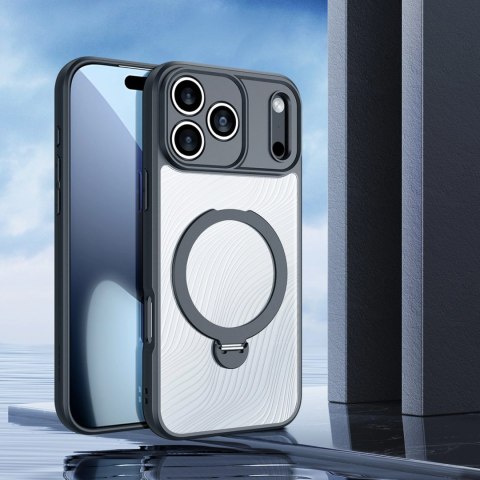 Etui Dux Ducis Aimo Mag z pierścieniem magnetycznym i podstawką na iPhone 17 Pro Max - czarne