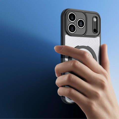 Etui Dux Ducis Aimo Mag z pierścieniem magnetycznym i podstawką na iPhone 17 Pro Max - czarne