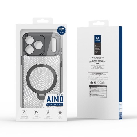 Etui Dux Ducis Aimo Mag z pierścieniem magnetycznym i podstawką na iPhone 17 Pro Max - czarne
