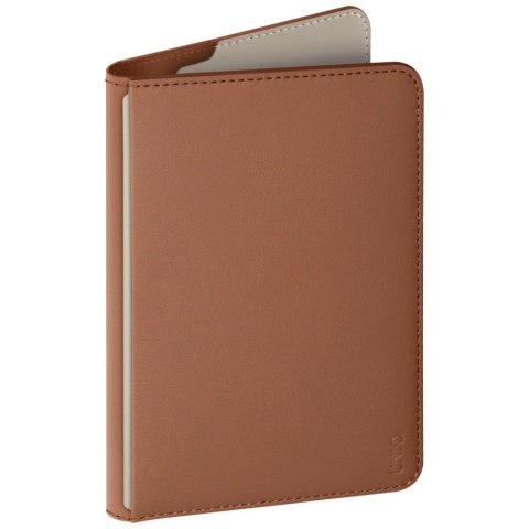 Etui na paszport UNIQ Belmont z Apple Find My blokada RFID karmelowy beżowy
