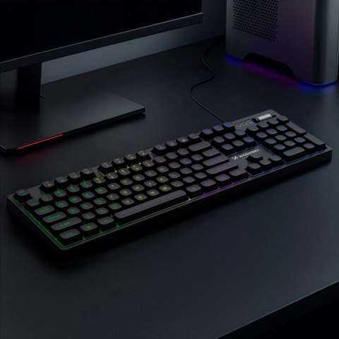 Klawiatura Wozinsky WKG-200 z rolką gamingowa membranowa RGB - czarna