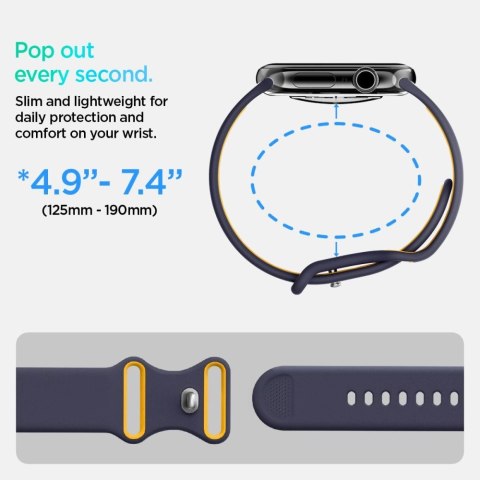 Pasek Spigen Nano Pop na Apple Watch 40 / 41 / 42 mm - granatowo-pomarańczowy