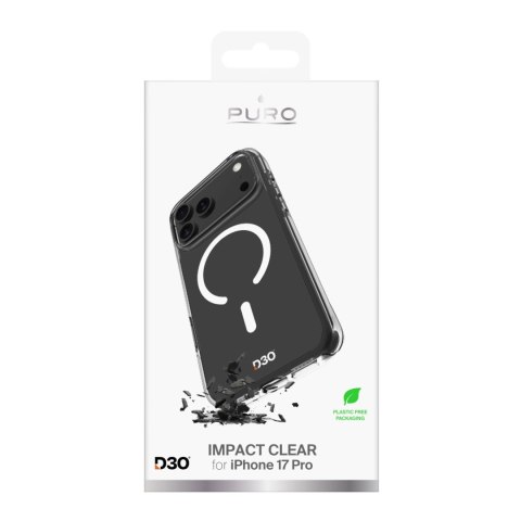 Etui Puro Impact Clear D3O TPU+PC kompatybilne z MagSafe na iPhone 17 Pro - przezroczyste