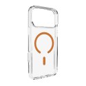Etui Puro Lite Mag TPU+PC kompatybilne z MagSafe na iPhone 17 Pro Max - przezroczyste z pomarańczowym pierścieniem