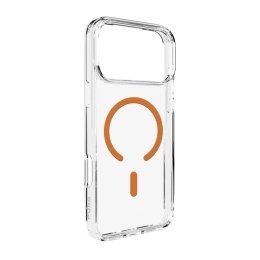Etui Puro Lite Mag TPU+PC kompatybilne z MagSafe na iPhone 17 Pro Max - przezroczyste z pomarańczowym pierścieniem