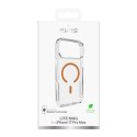 Etui Puro Lite Mag TPU+PC kompatybilne z MagSafe na iPhone 17 Pro Max - przezroczyste z pomarańczowym pierścieniem