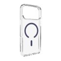 Etui Puro Lite Mag TPU+PC kompatybilne z MagSafe na iPhone 17 Pro - przezroczyste z niebieskim pierścieniem