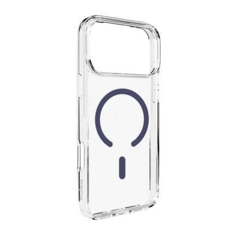 Etui Puro Lite Mag TPU+PC kompatybilne z MagSafe na iPhone 17 Pro - przezroczyste z niebieskim pierścieniem
