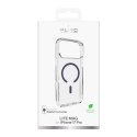 Etui Puro Lite Mag TPU+PC kompatybilne z MagSafe na iPhone 17 Pro - przezroczyste z niebieskim pierścieniem