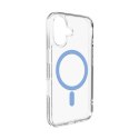 Etui Puro Lite Mag TPU+PC kompatybilne z MagSafe na iPhone 17 - przezroczyste z niebieskim pierścieniem
