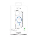 Etui Puro Lite Mag TPU+PC kompatybilne z MagSafe na iPhone 17 - przezroczyste z niebieskim pierścieniem
