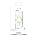 Etui Puro Lite Mag TPU+PC kompatybilne z MagSafe na iPhone 17 - przezroczyste z zielonym pierścieniem