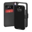 Etui Puro Wallet Stand na iPhone 17 Pro z ekoskóry, z klapką, portfelem i funkcją podstawki - czarne