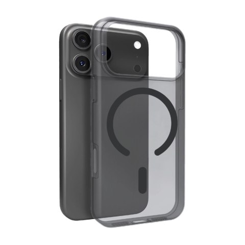 Etui silikonowe Puro Daylight kompatybilne z Magsafe na iPhone 17 Pro Max - półprzezroczyste czarne