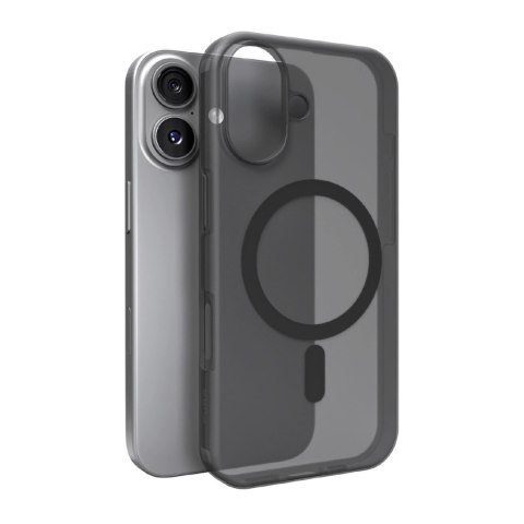 Etui silikonowe Puro Daylight kompatybilne z Magsafe na iPhone 17 - półprzezroczyste czarne