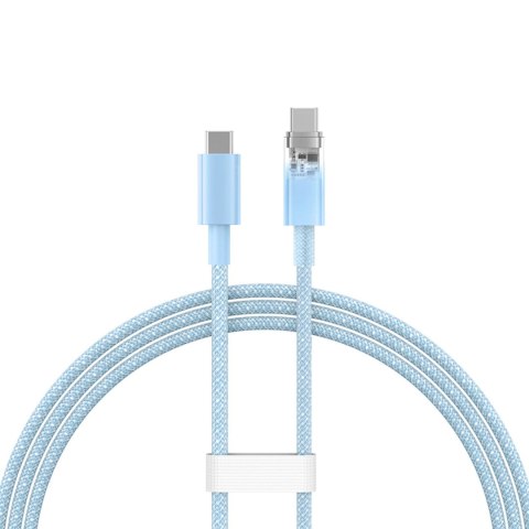 Kabel Baseus Explorer 100W USB-C - USB-C z inteligentnym czujnikiem temperatury 1m - niebieski