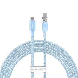 Kabel Baseus Explorer 100W USB-C - USB-C z inteligentnym czujnikiem temperatury 2m - niebieski
