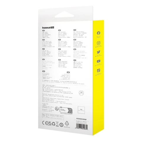 Kabel Baseus Explorer 100W USB-C - USB-C z inteligentnym czujnikiem temperatury 2m - niebieski