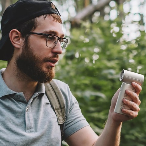 Mini dmuchawa Jisulife Handheld Fan Life9 5000mAh przenośny wiatraczek wentylator USB - szary