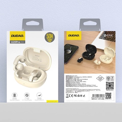 Słuchawki bezprzewodowe Dudao U20 Pro TWS Bluetooth - białe