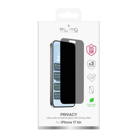 Szkło hartowane Puro Privacy prywatyzujące na iPhone 17 Air