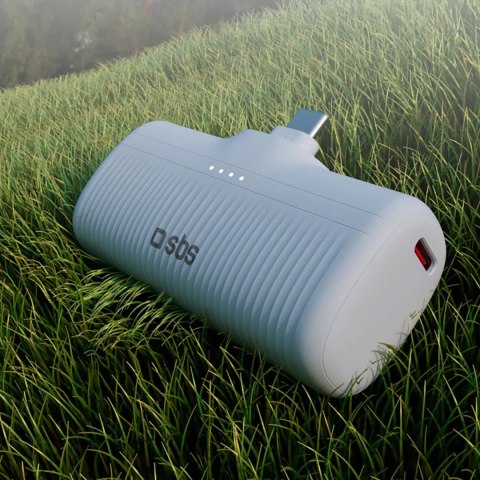 Powerbank SBS EcoPower 5000 mAh 10W z wbudowanym portem USB-C - szary