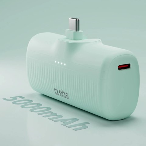 Powerbank SBS EcoPower 5000 mAh 10W z wbudowanym portem USB-C - zielony