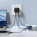 Ładowarka Baseus GaN6 Pro 65W 2 x USB-C 2 x USB-A z czarnym kablem USB-C 100W 1m - czarna
