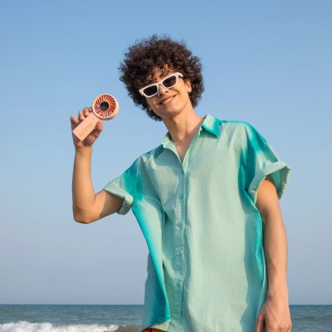 Mini wentylator Jisulife Handheld Fan Life4 3600mAh przenośny wiatraczek USB - różowy