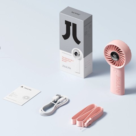 Mini wentylator Jisulife Handheld Fan Life4 5000mAh przenośny wiatraczek USB - różowy