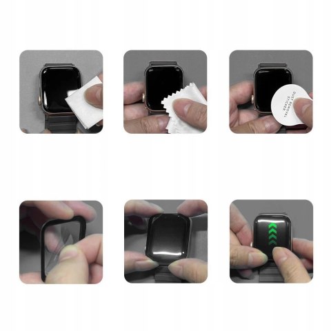 Szkło hybrydowe Tech-Protect Glass Flex+ 2-pack na Apple Watch 10 46 mm - czarne
