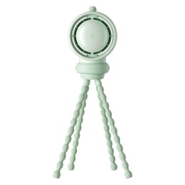 Wentylator Jisulife Stroller Fan Life2S 5000mAh z elastycznymi nóżkami, na biurko, do wózka, z filtrem - zielony